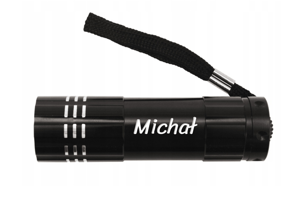 Prezent na Święta Brelok do Kluczy Czarny Scyzoryk Latarka z Grawerem BOX