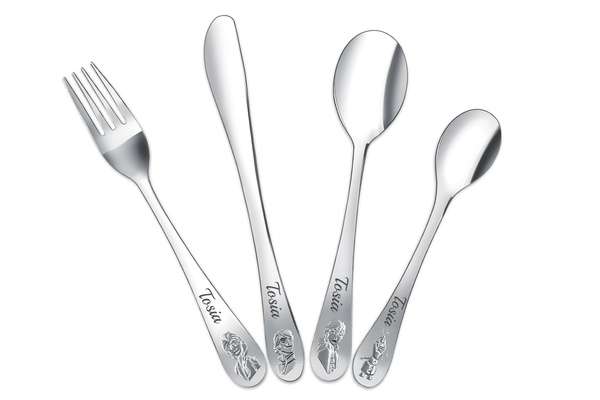 Sztućce dla Dzieci Komplet Kraina Lodu Disney GRAWER na Chrzest Roczek