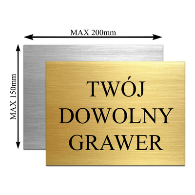 Grawerowana Tabliczka GRAWER z DOWOLNYM TEKSTEM na Prezent 20x15 cm