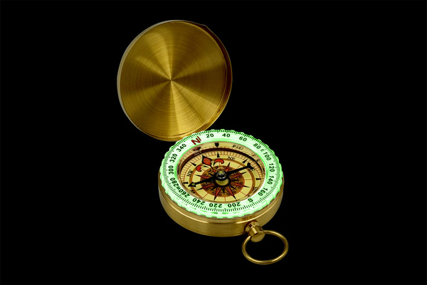 Mosiężny Kompas Złoty GRAWER Prezent na Urodziny Rocznicę Emeryturę