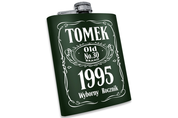 Piersiówka z GRAWEREM Stal Military GREEN 240ml GRAWER Prezent dla Taty