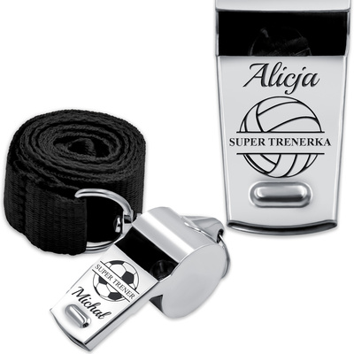 Gwizdek Metalowy Prezent dla Trenera Nauczyciela WF Wychowawcy GRAWER