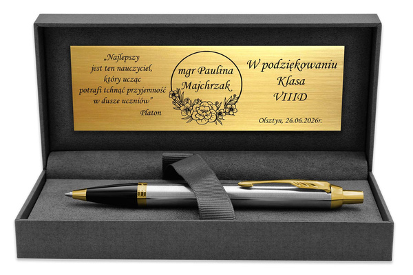 Długopis Parker IM Brushed GT Pozłacany z GRAWEREM na Prezent na Urodziny