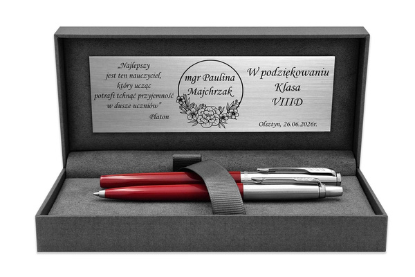 Pióro Wieczne i Długopis Parker Jotter 60 Czerwone z ETUI Red i GRAWEREM