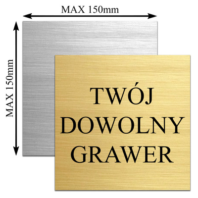 Grawerowana Tabliczka GRAWER z DOWOLNYM TEKSTEM na Prezent 15x15 cm