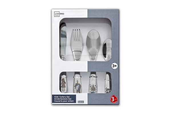 Komplet Sztućców dla Dzieci Jednorożec Grawer Prezent na Chrzest Roczek