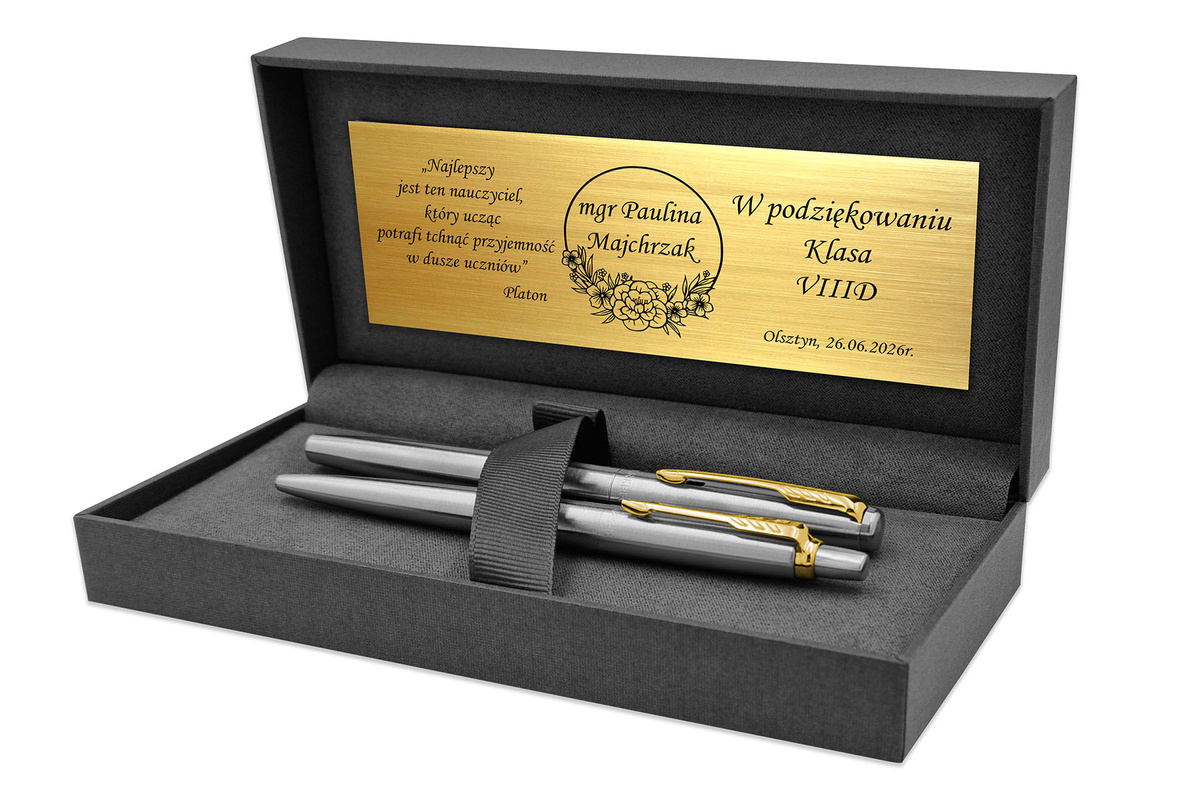 Pióro Wieczne i Długopis Parker Jotter GT z ETUI Black i GRAWEREM