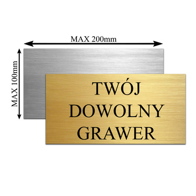 Grawerowana Tabliczka GRAWER z DOWOLNYM TEKSTEM na Prezent 20x10 cm