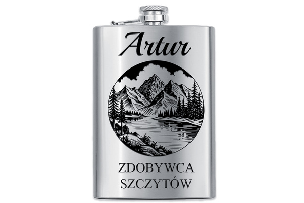 Piersiówka z GRAWEREM Stalowa 316L 240ml GRAWER Prezent dla Taty Męża