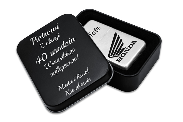 Zapalniczka Benzynowa z GRAWEREM + Pudełko Prezent dla Taty Męża Silver