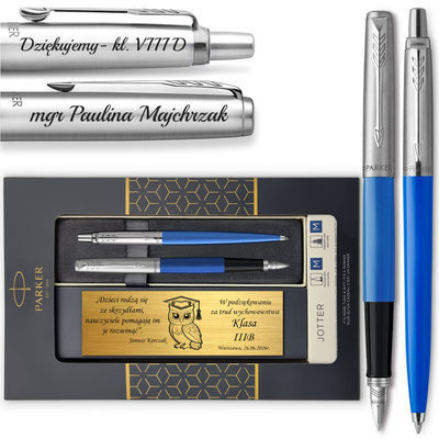 Pióro Wieczne i Długopis Parker Jotter 60 Niebieskie z GRAWEREM na Prezent