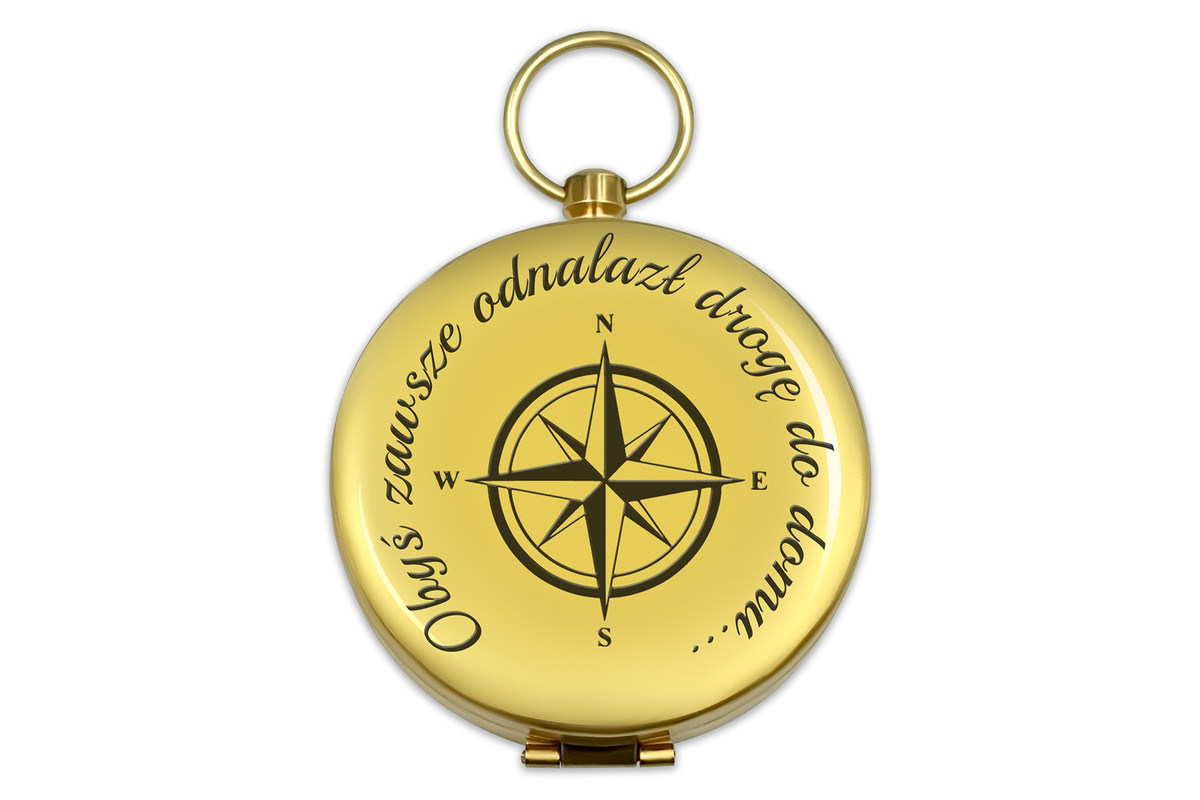 Mosiężny Kompas Złoty GRAWER Prezent na Urodziny Rocznicę Emeryturę