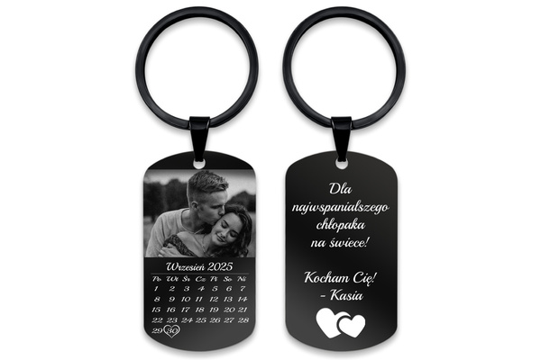 Brelok do Kluczy Kalendarz GRAWER Prezent na Dzień Chłopaka Mężczyzny B1