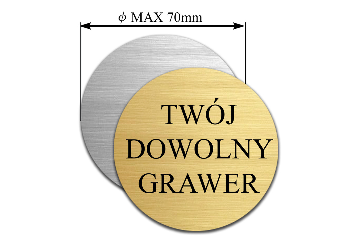 Grawerowana Tabliczka Okrągła GRAWER z Dowolnym Tekstem 7 cm