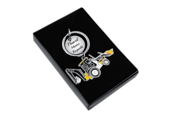 Brelok Koparka z GRAWEREM Gratis - Idealny na Prezent dla Męża Taty