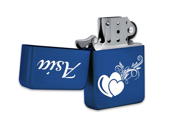 Zapalniczka Benzynowa z GRAWEREM + Zippo Prezent dla Chłopaka Męża BLUE