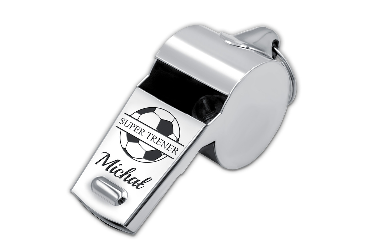 Gwizdek Metalowy Prezent dla Trenera Nauczyciela WF Wychowawcy GRAWER