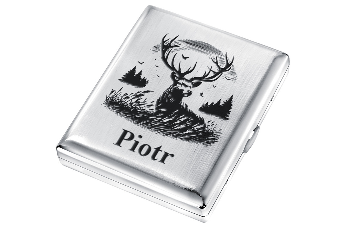 Stalowa Papierośnica Tasman z Grawerem – Prezent dla Taty Chłopaka RET