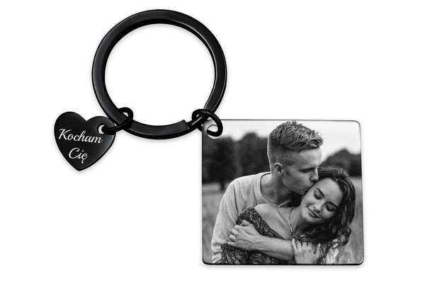 Brelok KALENDARZ z GRAWEREM Zdjęcia Czarny Prezent na Walentynki Rocznicę