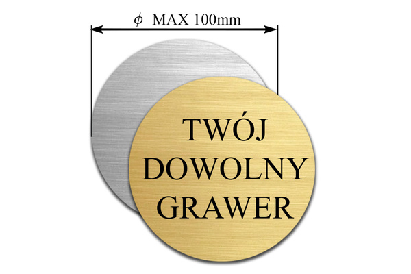 Grawerowana Tabliczka Okrągła GRAWER z Dowolnym Tekstem 10 cm