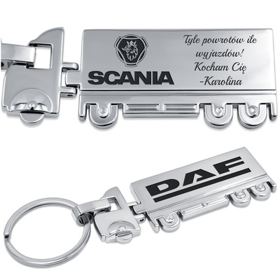Brelok do Kluczy TIR Volvo DAF MAN z GRAWEREM Prezent dla Męża Taty Syna