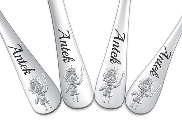 Sztućce dla Dzieci z GRAWEREM Książe Chłopiec na Chrzest Roczek Urodzinki