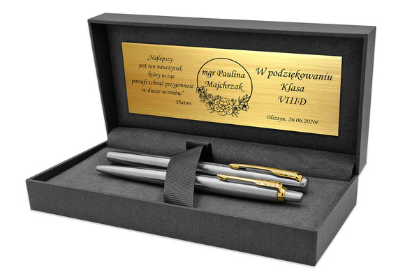 Pióro Wieczne i Długopis Parker Jotter GT z ETUI Black i GRAWEREM