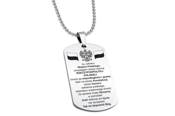 Nieśmiertelnik z GRAWEREM Zdjęcia Męski Stal 316L na Prezent Srebrny