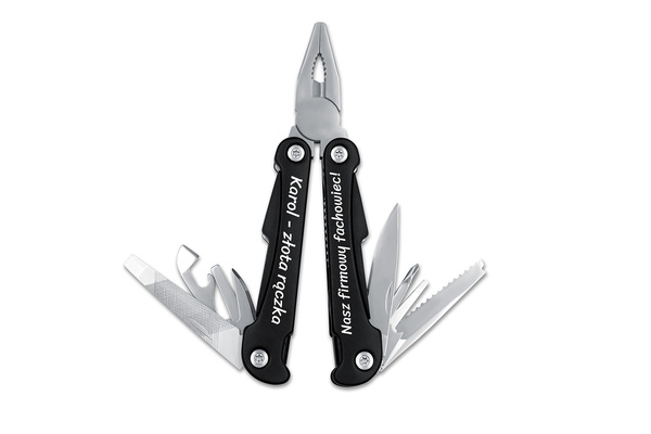  Zestaw Prezentowy Multitool Latarka LED Kompas GRAWER dla Mężczyzny Czarny