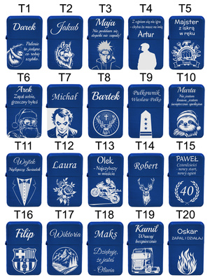 Zapalniczka Benzynowa z GRAWEREM + Pudełko Prezent na Święta BLUE