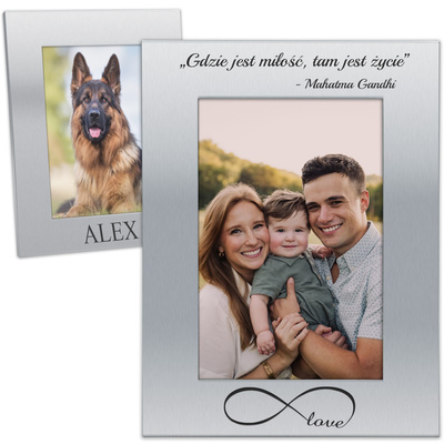 Ramka na Zdjęcia 10x15 Metalowa z Grawerem GRATIS na Prezent dla Mamy Taty