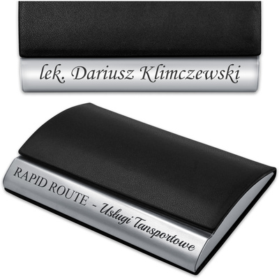 Wizytownik Skórzany z GRAWEREM Gratis Elegancki dla Biznesmena W4