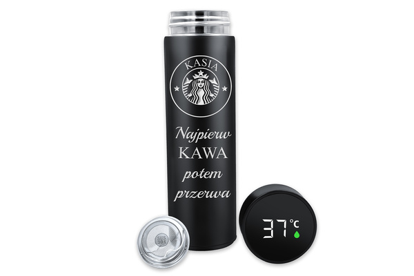 Kubek Termiczny TERMOS LED z GRAWEREM Prezent do Kawy Herbaty Yerby 500 ml