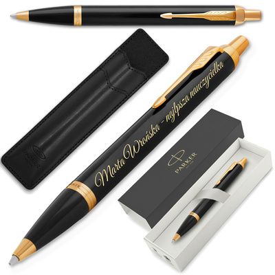 Długopis Parker IM Czarny GT Pozłacany z ETUI Black i GRAWEREM na Prezent