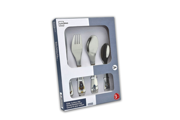 Komplet Sztućców dla Dzieci Astronauta Grawer Prezent na Chrzest Roczek