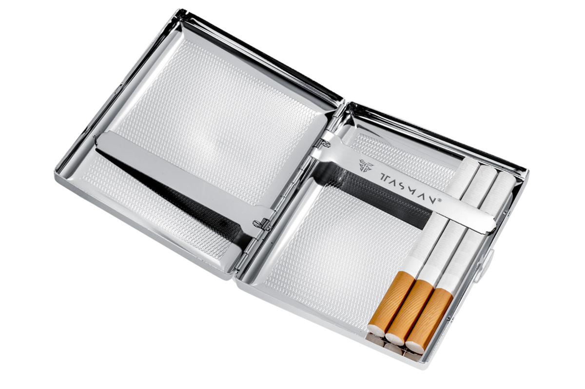 Stalowa Papierośnica Tasman z Grawerem – Prezent dla Taty Chłopaka RET