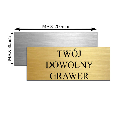 Grawerowana Tabliczka GRAWER z DOWOLNYM TEKSTEM na Prezent 20x8 cm