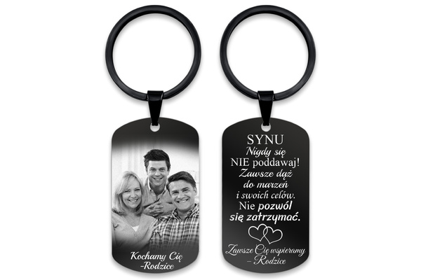 Prezent na Święta Brelok do Kluczy Czarny Scyzoryk Latarka z Grawerem BOX