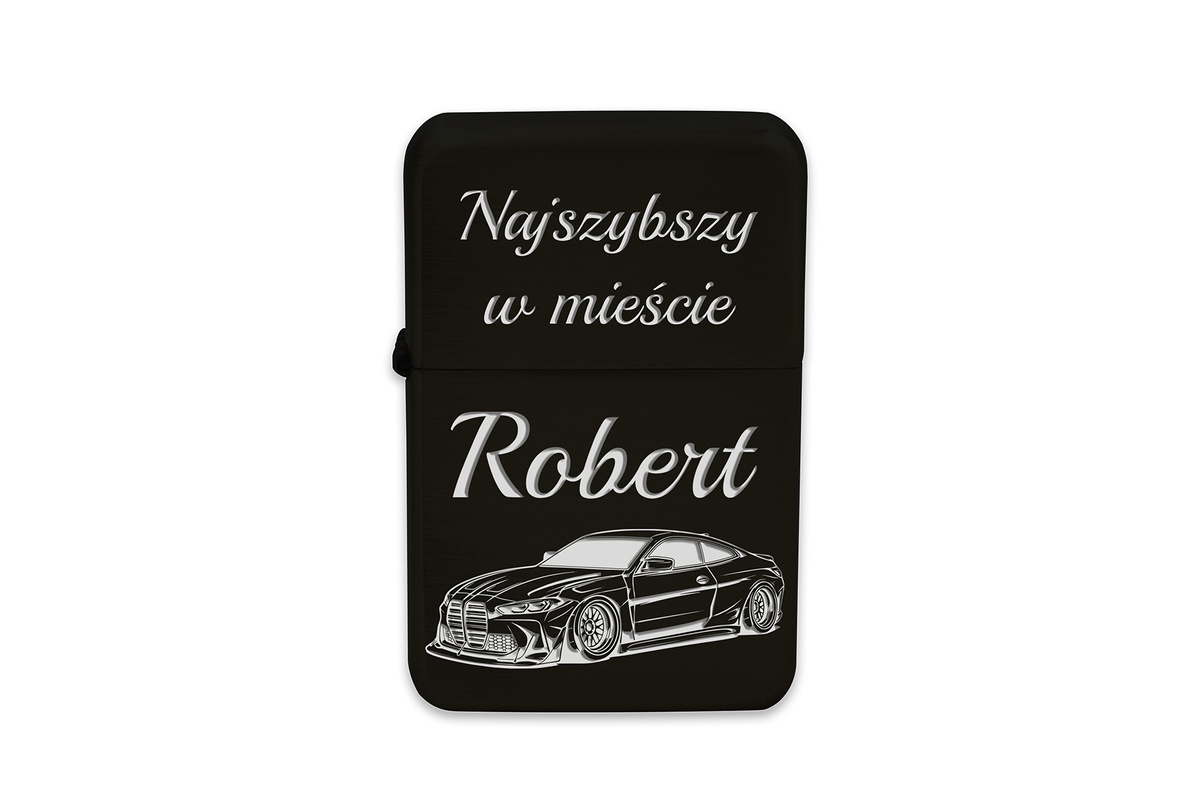 Prezent na Święta Zapalniczka Benzynowa + Pudełko z GRAWEREM Black