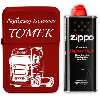 Zapalniczka Benzynowa z GRAWEREM + Zippo Prezent dla Chłopaka Męża RED
