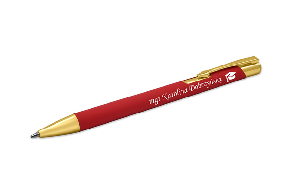 Długopis z GRAWEREM Czerwony Prezent dla Nauczyciela Ucznia Wychowawcy