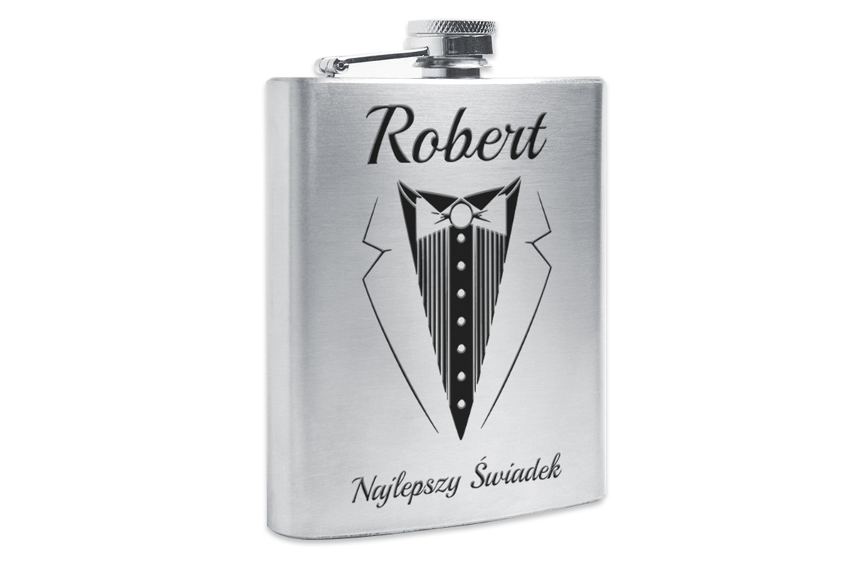 Piersiówka z GRAWEREM Stalowa 316L 240ml GRAWER Prezent dla Taty Męża