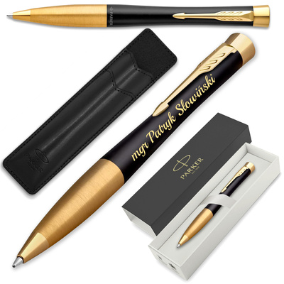Długopis Parker Urban GT z ETUI Black i GRAWEREM na Prezent Pozłacany