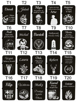 Prezent na Święta Zapalniczka Benzynowa + Pudełko z GRAWEREM Black