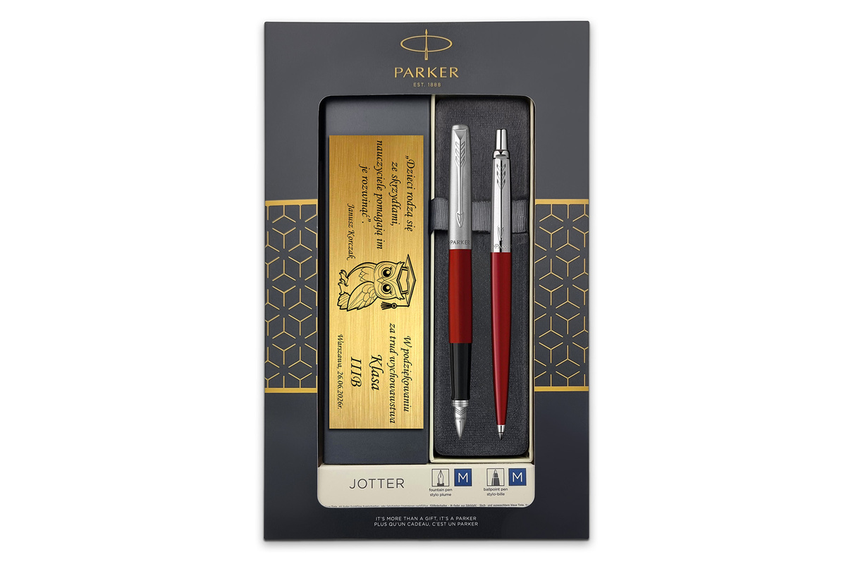 Pióro Wieczne i Długopis Parker Jotter 60 Czerwone z GRAWEREM na Prezent