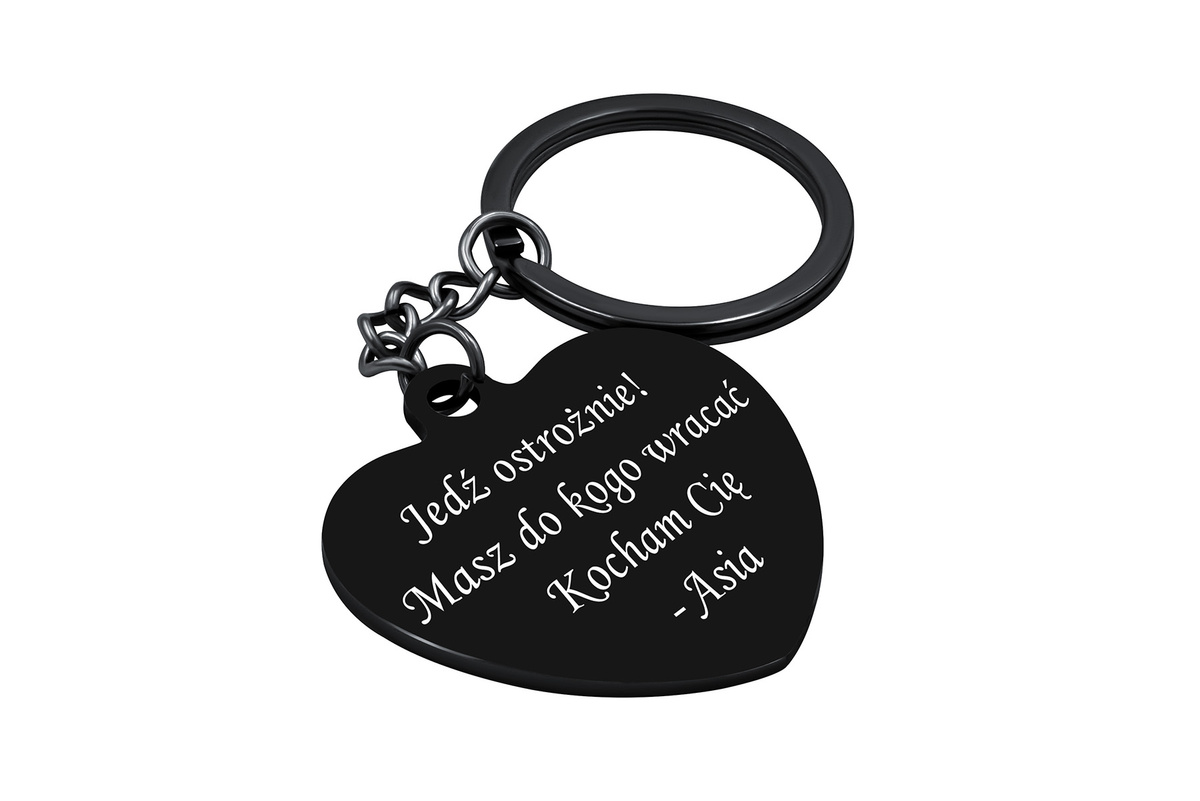 Brelok do Kluczy Serce Mini czarne