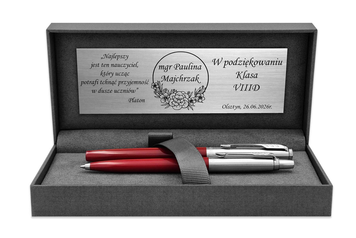 Pióro Wieczne i Długopis Parker Jotter 60 Czerwony z Etui i Grawerem GRATIS