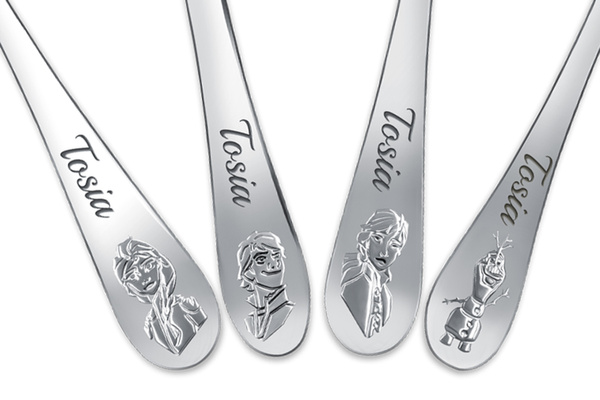 Sztućce dla Dzieci Komplet Kraina Lodu Disney GRAWER na Chrzest Roczek