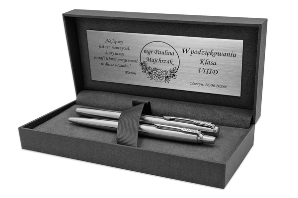 Pióro Wieczne i Długopis Parker Jotter CT z ETUI Black i GRAWEREM
