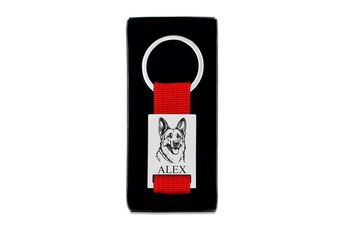 Adresówka Identyfikator dla Psa Prostokąt Czerwona MOCNA Metal GRAWER